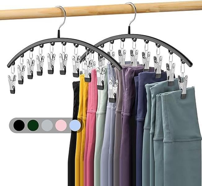 Legging Organizer for Closet, Metal Yoga Pants Hanger w/Rubber Coated