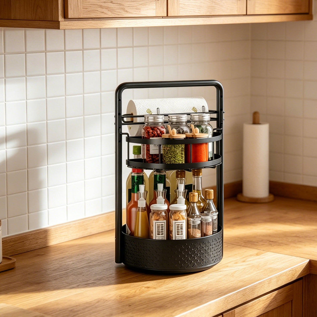 📋Paper Towel & Seasoning Storage Rack
