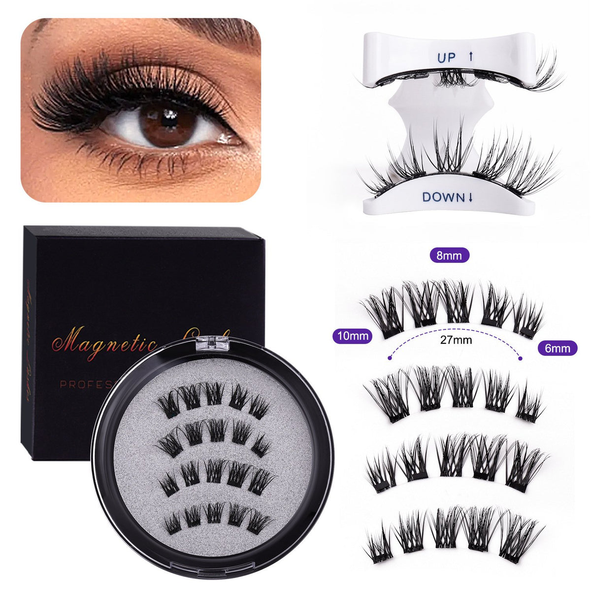 🎁Natural Magnetic 3D False Eyelashes Set