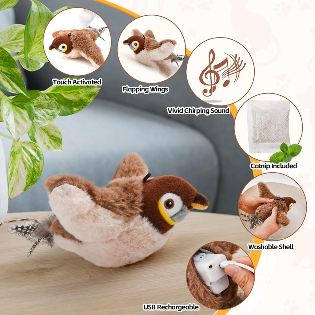 🔥🐾Interactive Chirping Bird Cat Toy