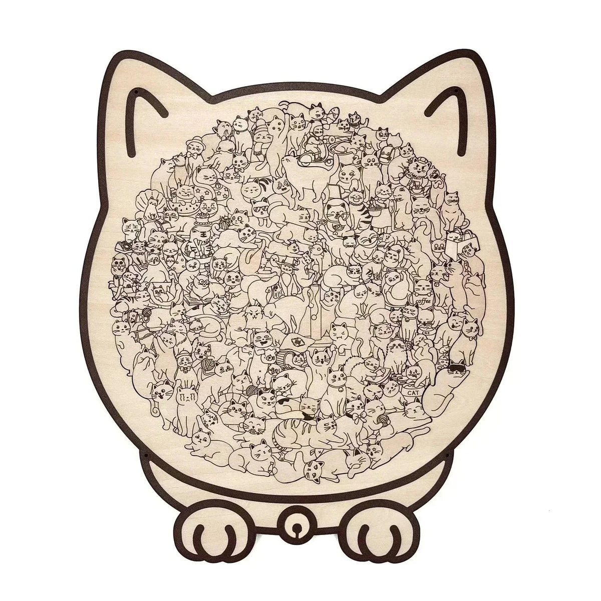 🎁 Christmas Sale 49% off 🎅 135-piece wooden puzzle in the shape of a cat in Morandi colors🐱
