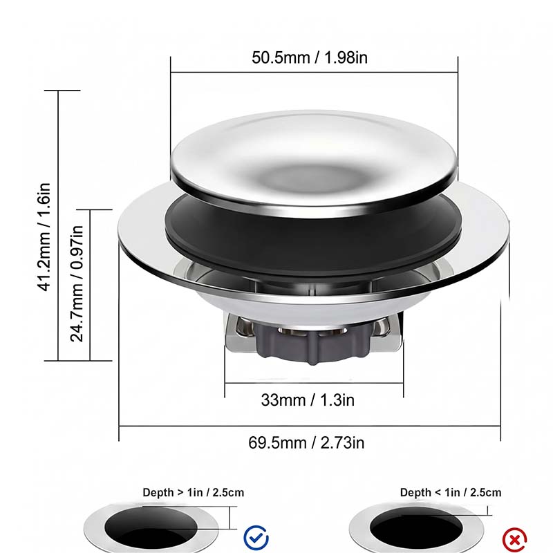 🍃Universal Bathtub Drain Stopper with Hair Catcher 