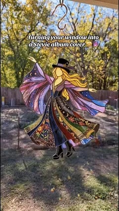 💃 Rock Goddess Stevie 🤘 Handmade Spinning Suncatcher,Acrylic, single-sided printing