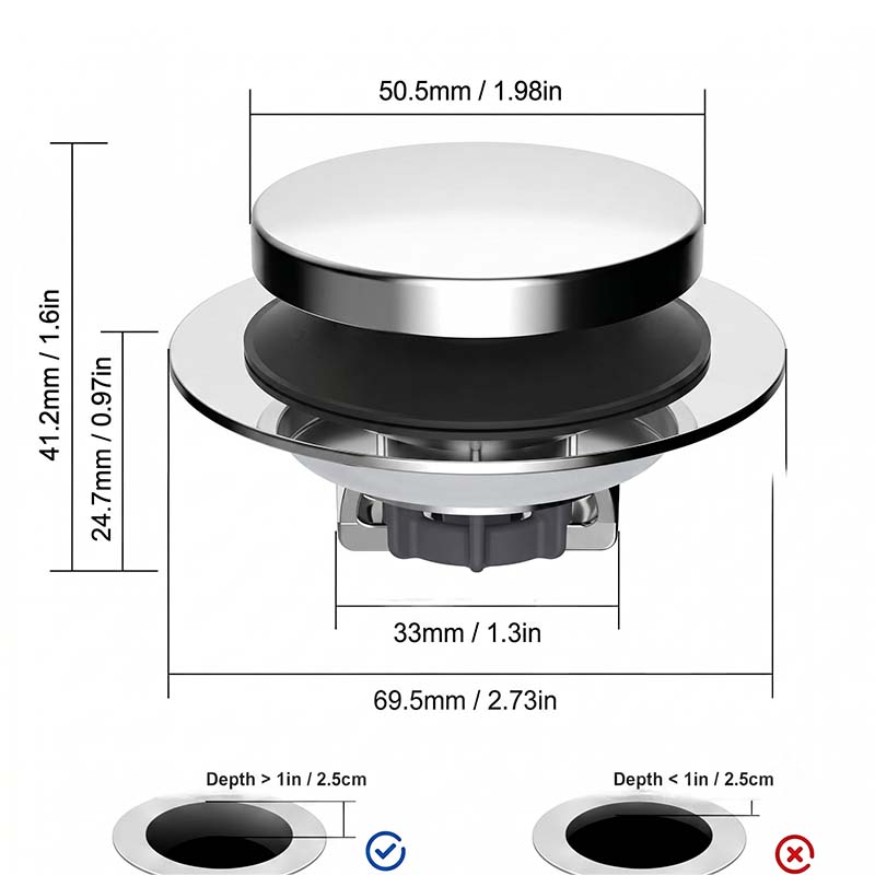 🍃Universal Bathtub Drain Stopper with Hair Catcher 