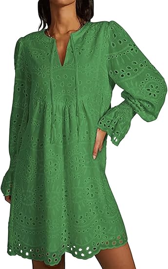 2025 New Arrival- Casual Eyelet Lace Dress for Women