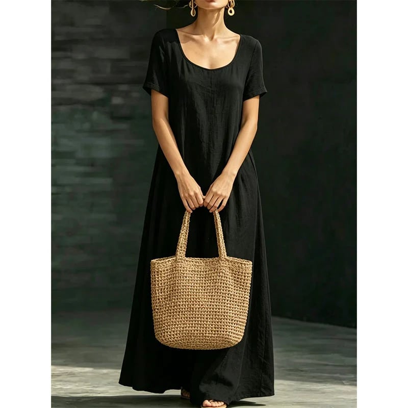 Minimalist Scoop Neck Summer Maxi Dress