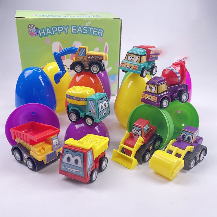 🐰 🐣12 Easter Eggs With Pull Back Cars🚚