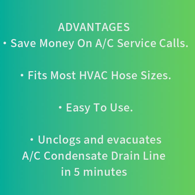 AC Drain Line Cleaner Adapter Evacuates & Unclog AC Drain Line