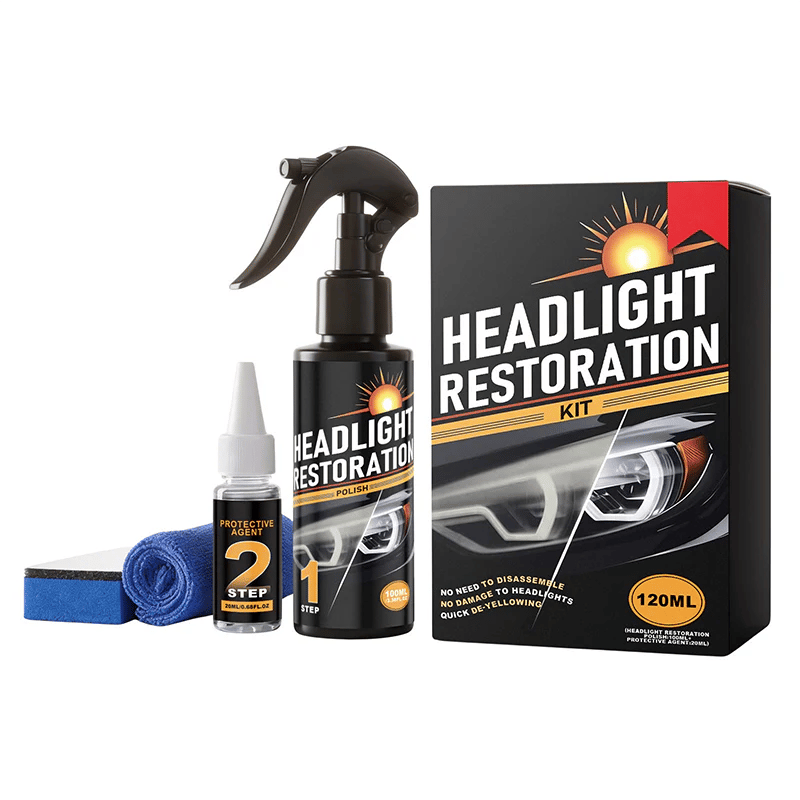 🥳2026 HOT SALE🥳💞50K+ SOLD!⏰🔧 Headlight Restorer Kit – 2 steps, no disassembly. Removes yellow haze, restores clarity. Long‑lasting UV shield. 🚗✨