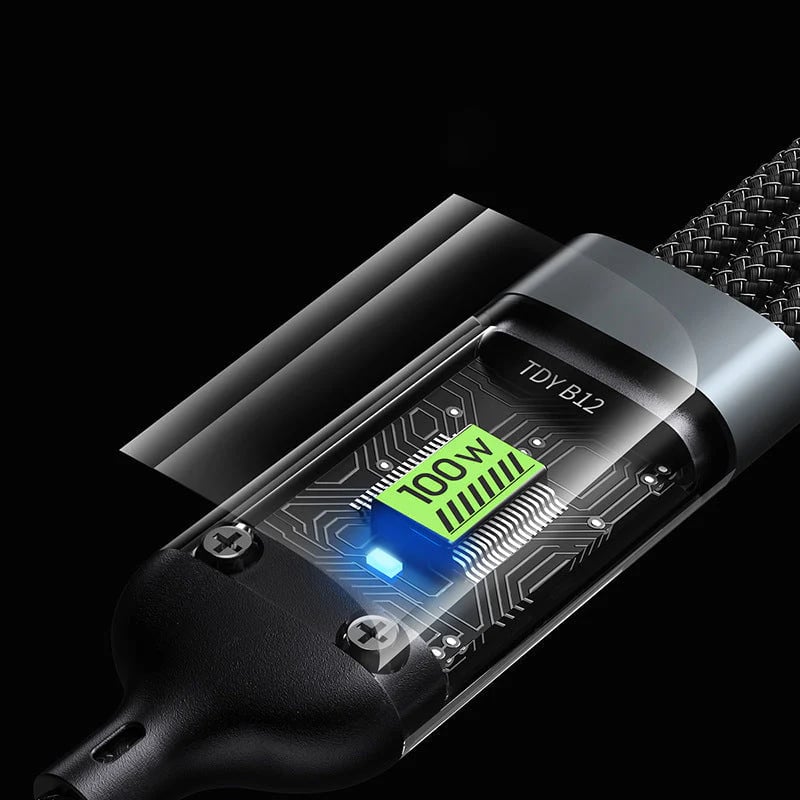 💥Limited time 50% off🔥⚡Transparent Luminous 3-in-1 Super Fast Charging Cable