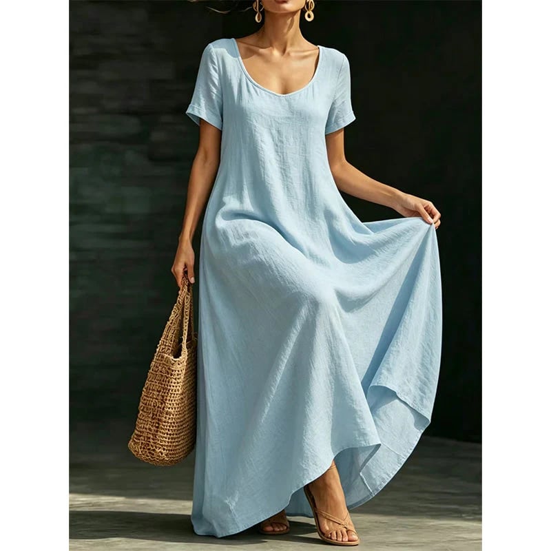 Minimalist Scoop Neck Summer Maxi Dress