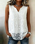 Sleeveless Small V-Neck Tank Top