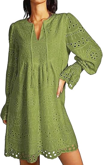 2025 New Arrival- Casual Eyelet Lace Dress for Women