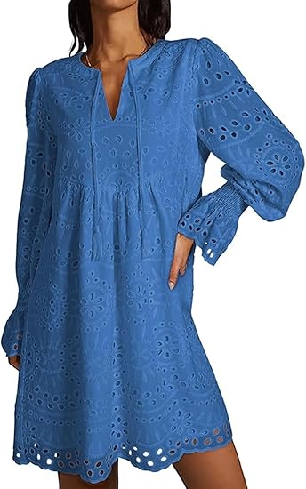 2025 New Arrival- Casual Eyelet Lace Dress for Women