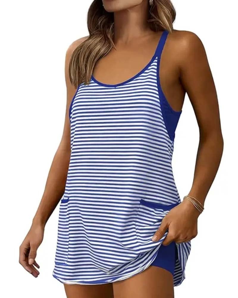 Chic Breathable Striped Sleeveless Camisole Casual Jumpsuit