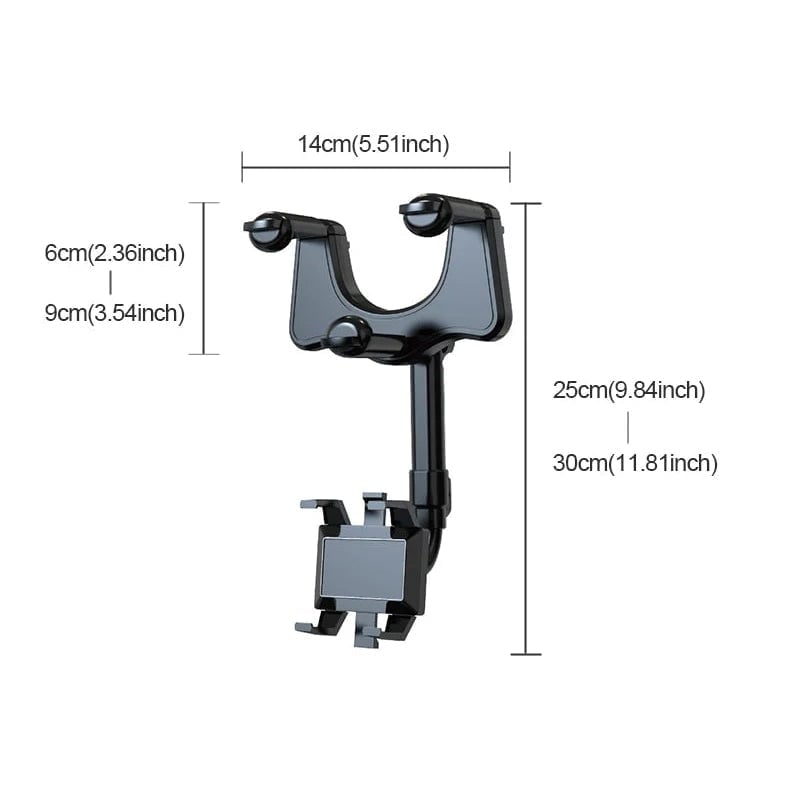 ✨ Multifunctional 360 Rotatable Car Rearview Mirror Phone Holder