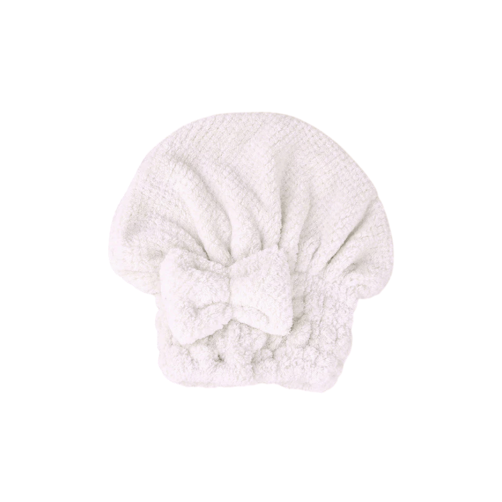 Coral velvet cute bow bath cap