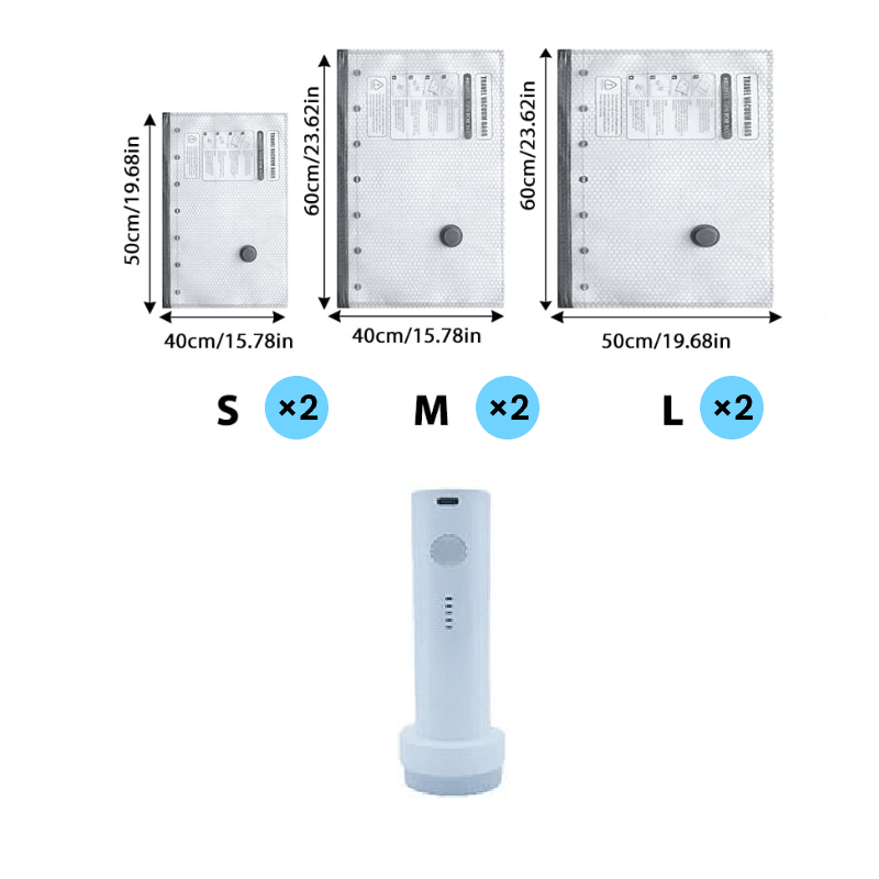 Cordless Travel Vacuum Bag Set