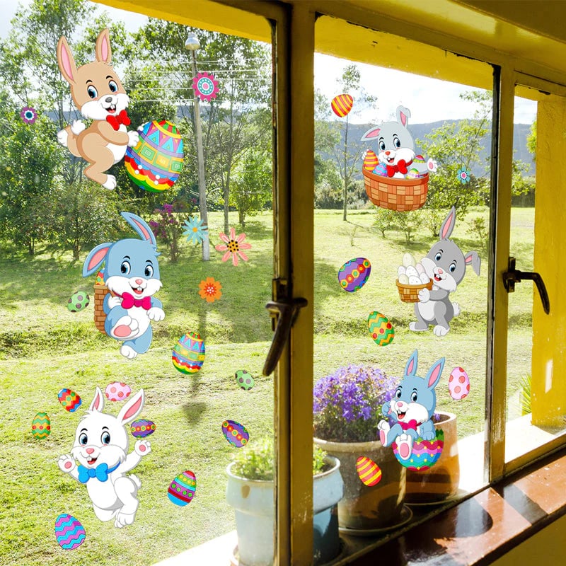 Easter Bunny Egg Wall Stickers 2 Sheets