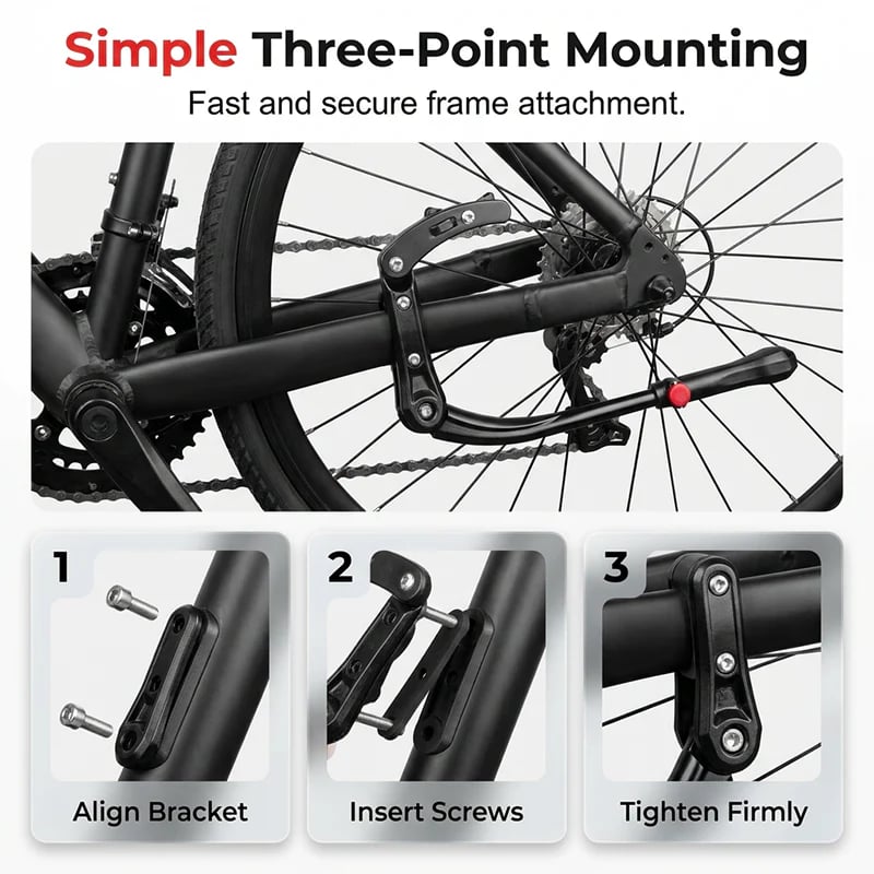 📢📢 !! ⏰Universal Adjustable Aluminum Alloy Bicycle Side Kickstand