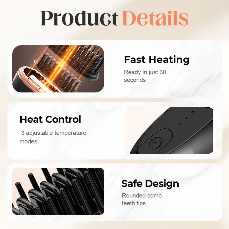 🍃Mini Cordless Hair Straightener Comb