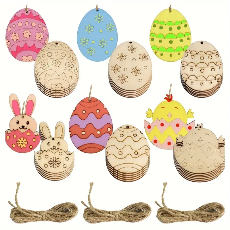 DlY Easter Wood Egg Slices
