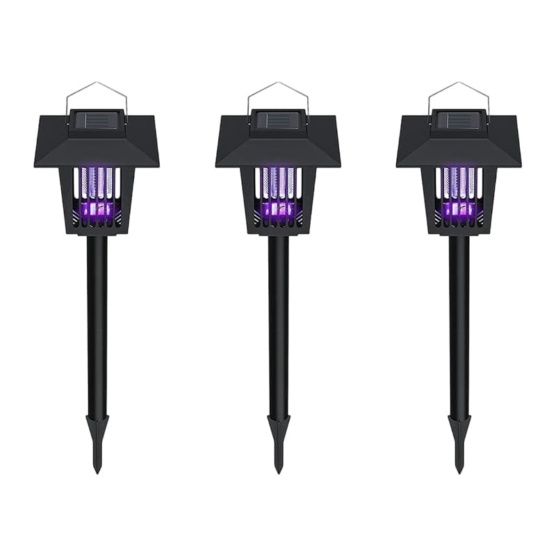 Eco-Friendly - 2-in-1 Flickering Flame - Solar Powered Mosquito Zapper & Garden Stake Light