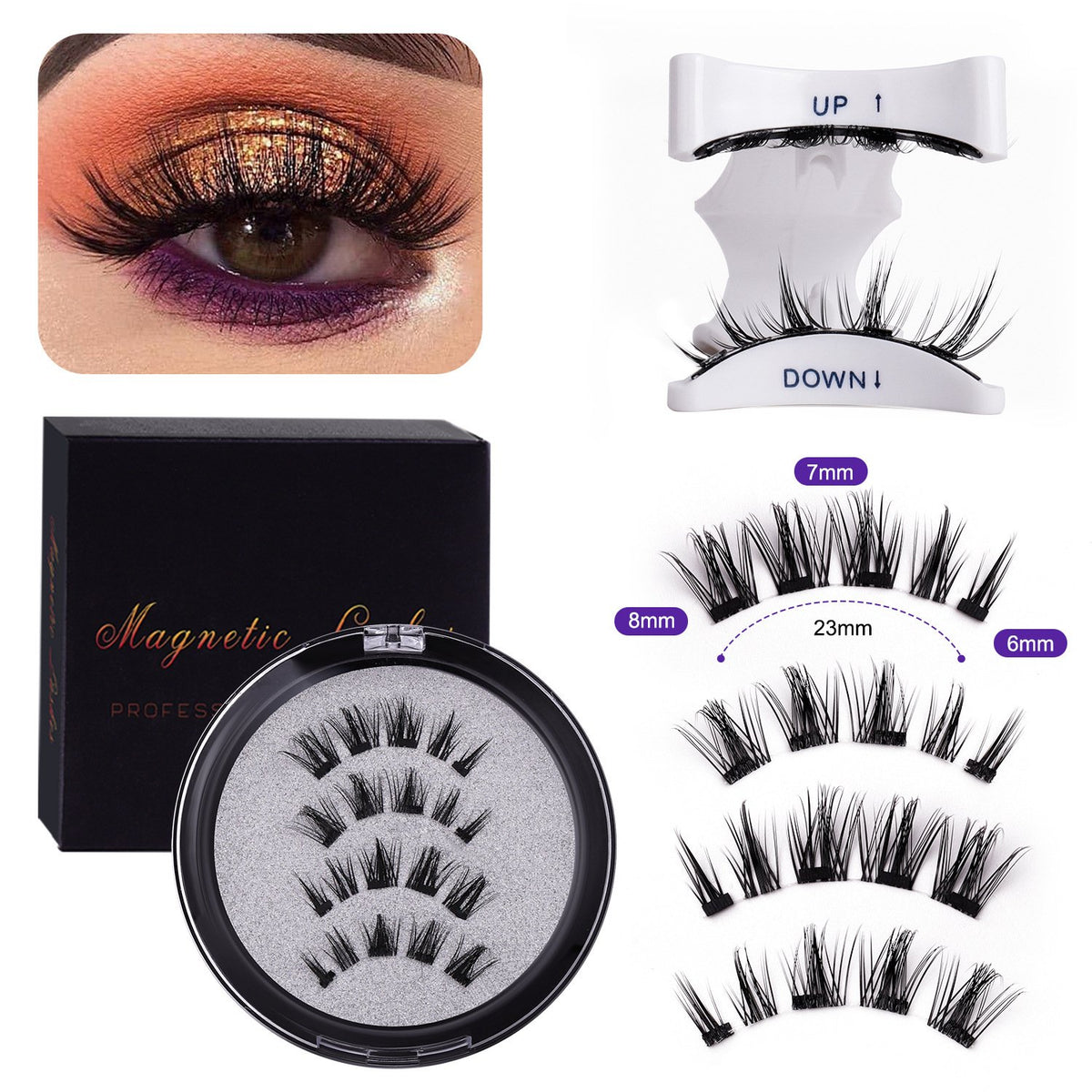 🎁Natural Magnetic 3D False Eyelashes Set
