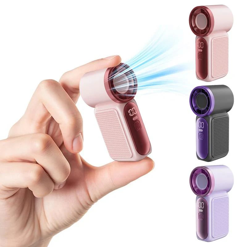 🥳2026 HOT SALE🥳💞50K+ SOLD!💨❄️ ! Turbo Handheld Fan – 8000 RPM, 5 speeds, LED display. 500mAh battery. Pocket‑sized power! 🌬️✨