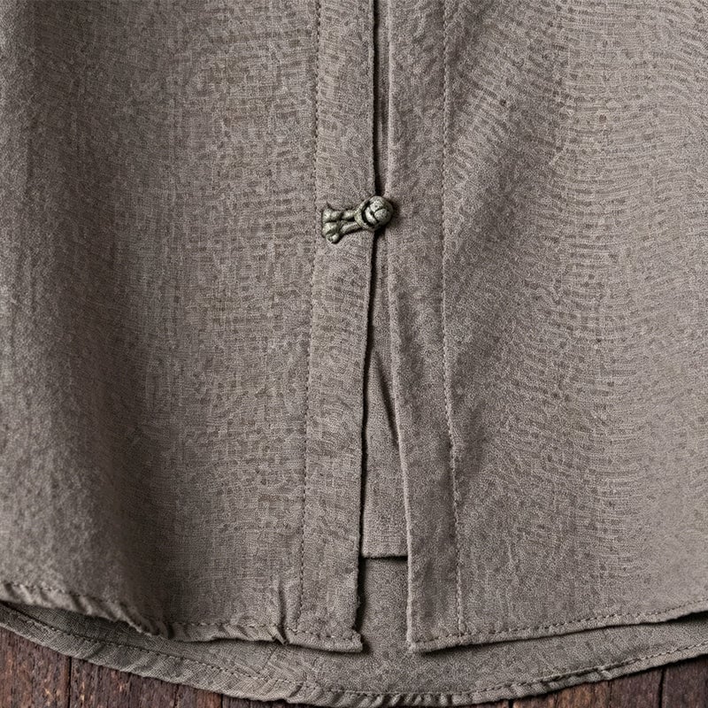 Men's Casual Linen Mandarin Collar Shirt