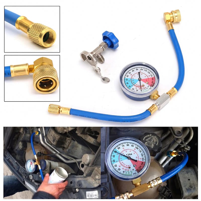 🎯 ! R134a AC Hose with Precision Gauge – Easy-to-Read Dial, Professional Grade 📊🚛 【Flash Sale】