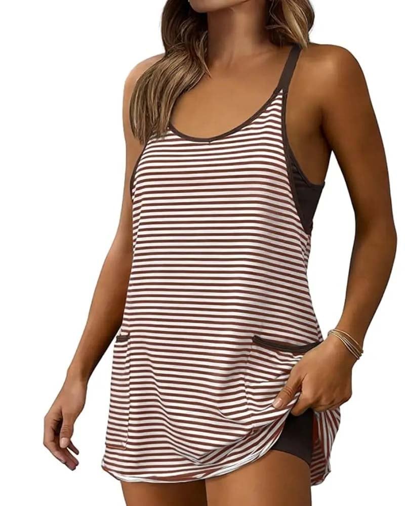 Chic Breathable Striped Sleeveless Camisole Casual Jumpsuit