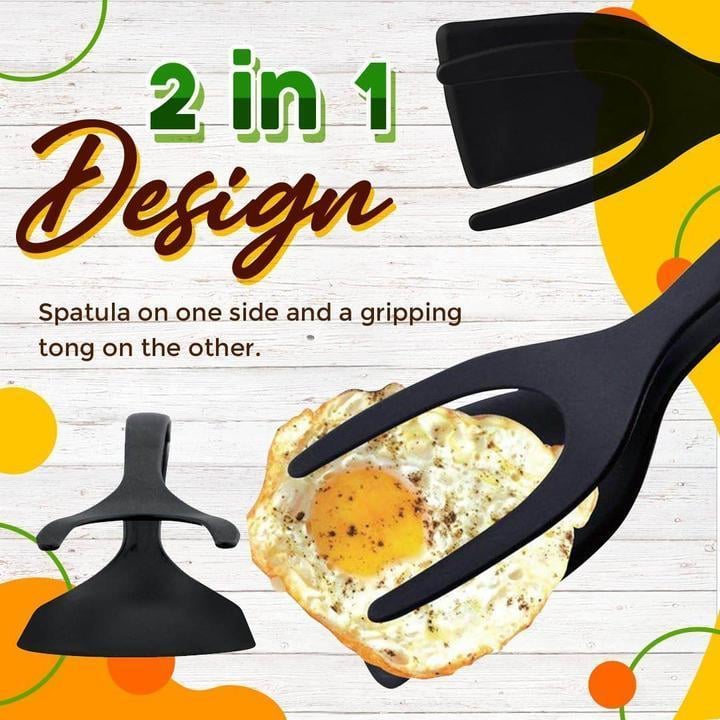 🥘 LIMITED-TIME ! 🍳 2-in-1 Grip Flip Tongs  – Non-Scratch, Non-Stick, Heat-Resistant ✨