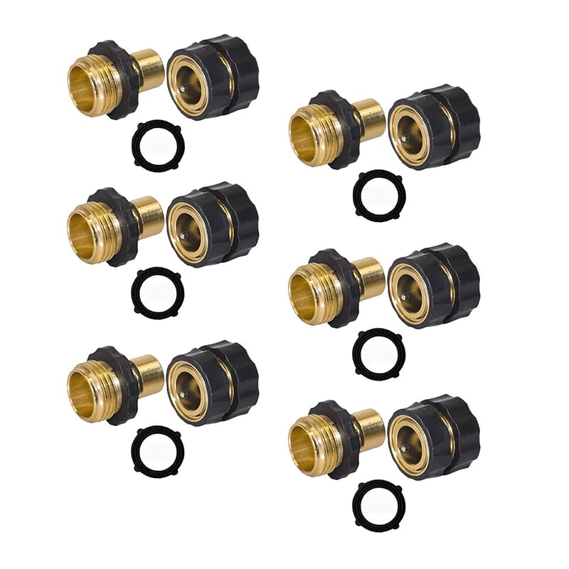3/4 Inch Garden Hose Quick Connector 4 Sets/bag