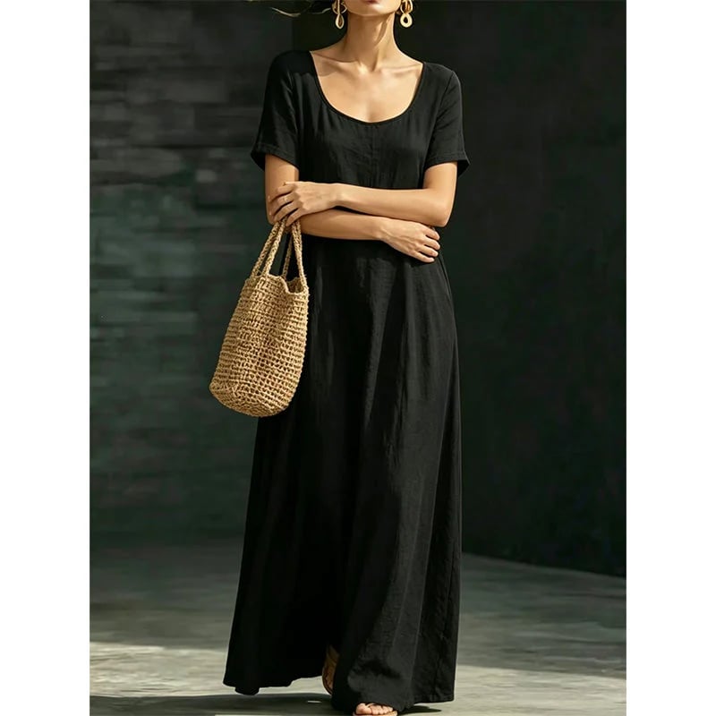 Minimalist Scoop Neck Summer Maxi Dress