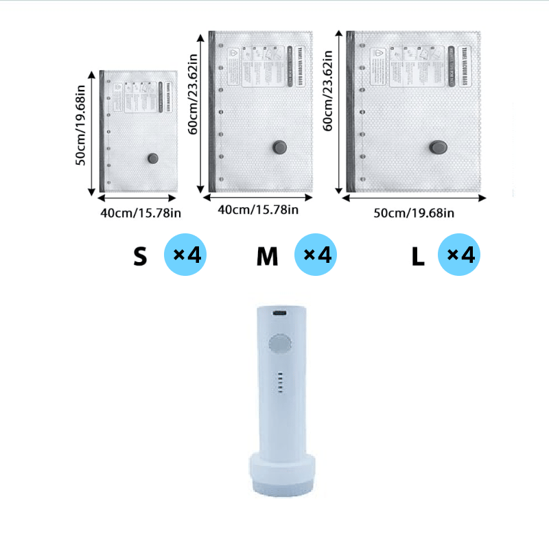 Cordless Travel Vacuum Bag Set