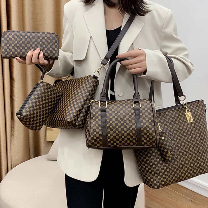 📢📢 !! ⏰Stylish 6-in-1 Mother & Baby Bag Set – Printed, Versatile Shoulder, Crossbody & Handbag for Everyday Use 🌿