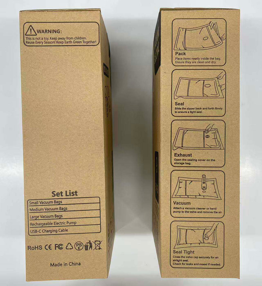 Travel Vacuum Bags with Portable Electric Pump