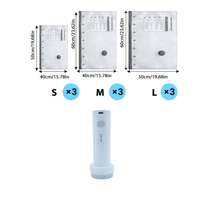 Cordless Travel Vacuum Bag Set