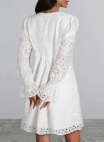 2025 New Arrival- Casual Eyelet Lace Dress for Women