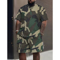 👕40% OFF!🩳Men's Camo Print T-Shirt & Shorts Set – Coordinated, Relaxed, Breathable 🌿