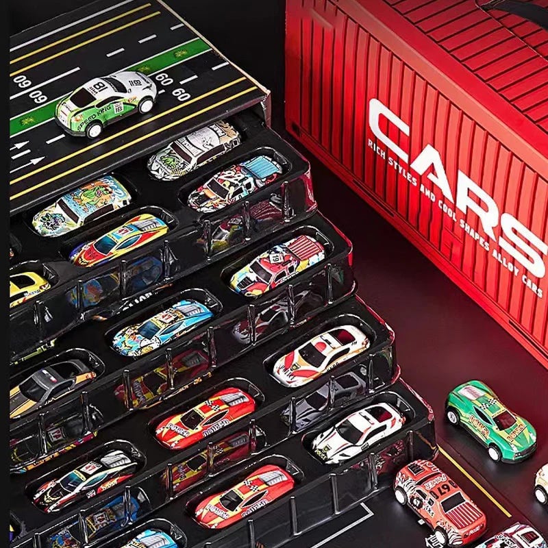 CHRISTMAS PROMOTION 49% OFF🎁48 Mini Pull-Back Cars with Built-In Garage Set
