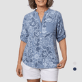 Round neck Button-Down Printed Blouse