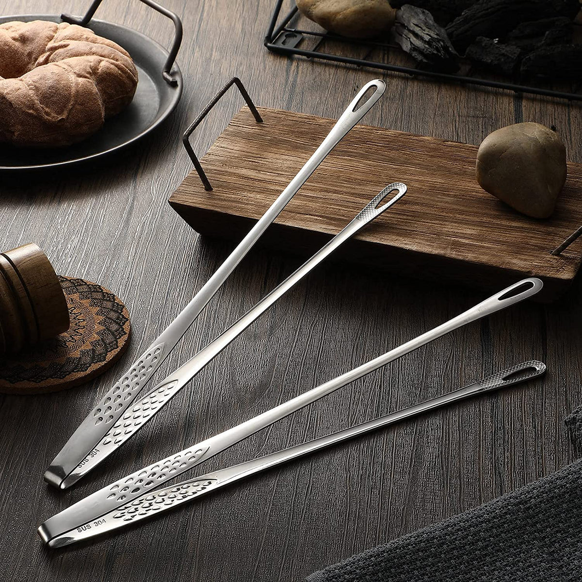 (🔥2023 New Year Sale-49% OFF) Stainless Steel Grill Tongs