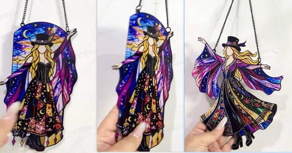 💃 Rock Goddess Stevie 🤘 Handmade Spinning Suncatcher,Acrylic, single-sided printing