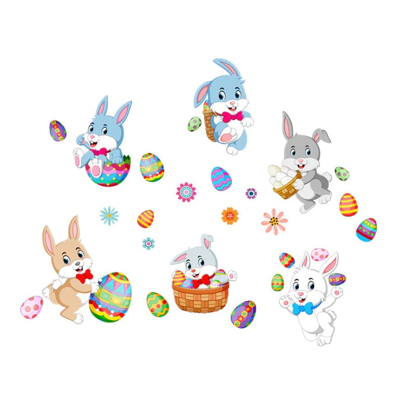Easter Bunny Egg Wall Stickers 2 Sheets