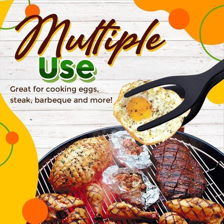 🥘 LIMITED-TIME ! 🍳 2-in-1 Grip Flip Tongs  – Non-Scratch, Non-Stick, Heat-Resistant ✨