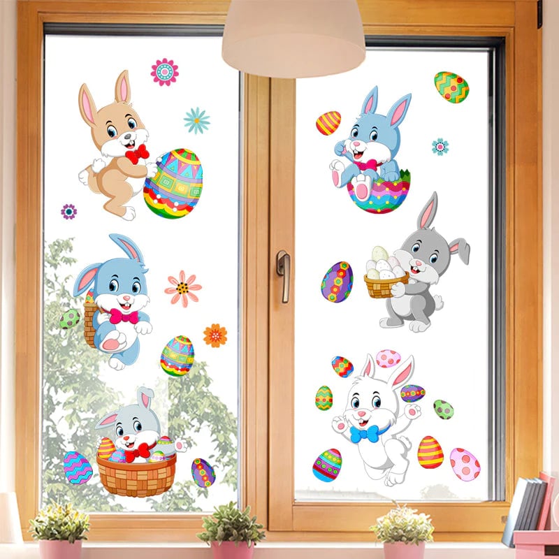Easter Bunny Egg Wall Stickers 2 Sheets