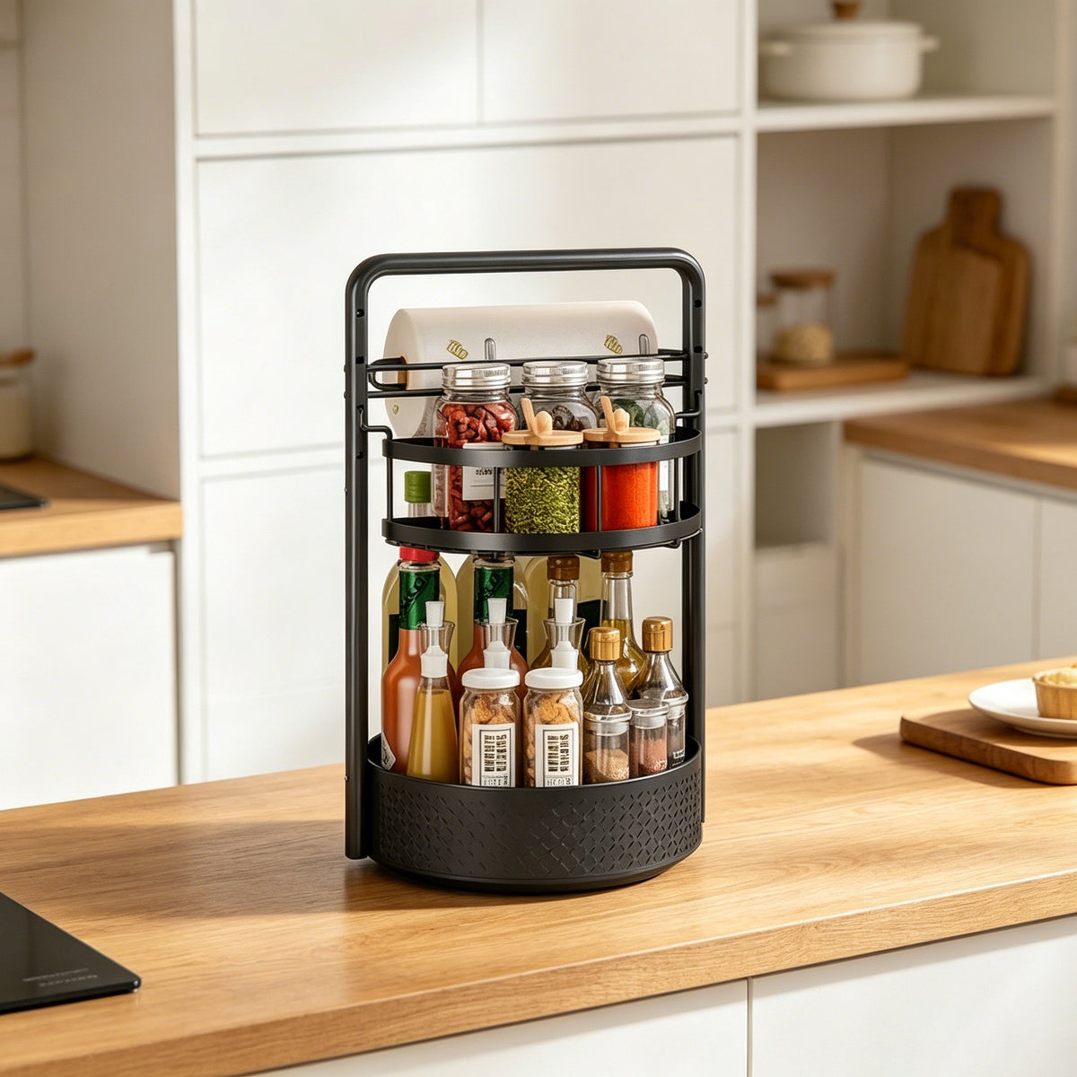 📋Paper Towel & Seasoning Storage Rack