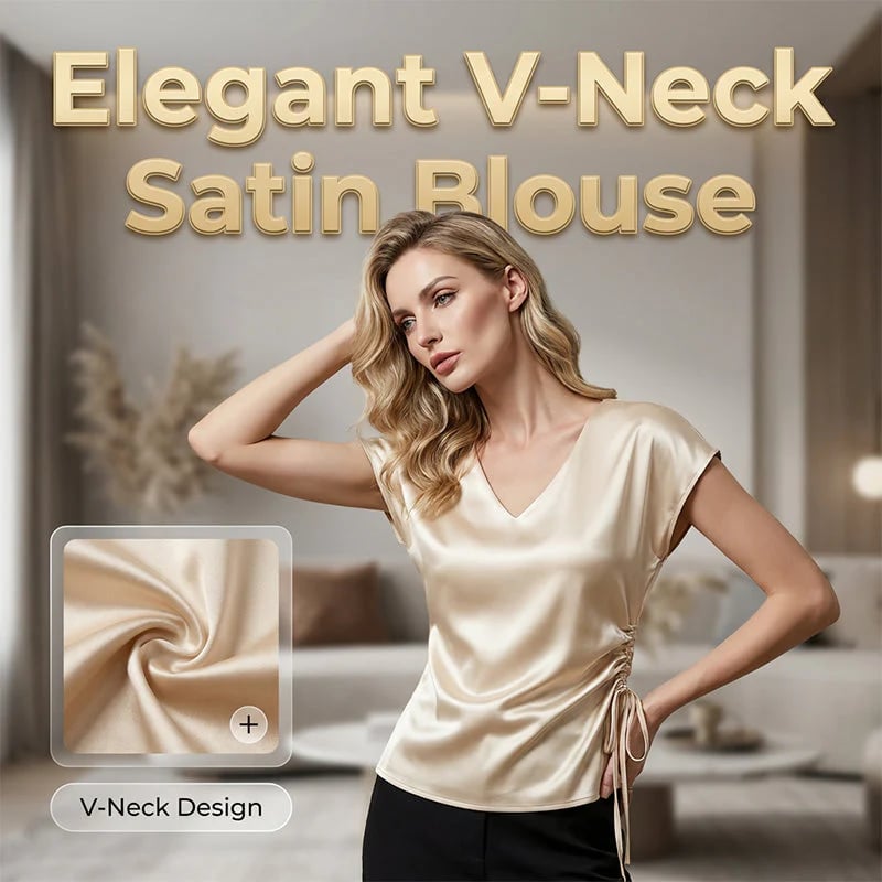 Women's Solid Color Silky V-Neck Tank Top